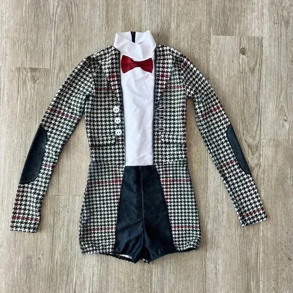 Black and White Dance Costume with Houndstooth Blazer - Picture 1 of 7